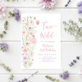 Zwei wildrosa Wildblume zum Geburtstag Einladung