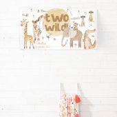 Zwei Wildsafari-Tiere zweiter Kindergeburtstag Banner (InSitu)