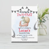 Zwei Wildschildkrötenfahrräder 2. Geburtstag Party Einladung (Stehend Vorderseite)