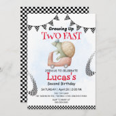 Zwei Wildschildkrötenfahrräder 2. Geburtstag Party Einladung (Vorne/Hinten)