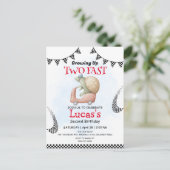 Zwei Wildschildkrötenfahrräder 2. Geburtstag Party Postkarte (Stehend Vorderseite)