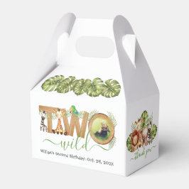 Zwei Wildtiere 2. Geburtstag Jungle Foto Geschenkschachtel