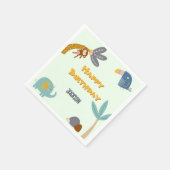 Zwei Wildtiere, 2. Geburtstag, Safari Tiere Niedli Serviette (Ecke)