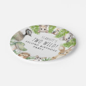 Zwei Wildtiere! Aussie Animal Birthday Party Pappteller (Schrägansicht)