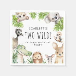 Zwei Wildtiere! Aussie Animal Birthday Party Serviette