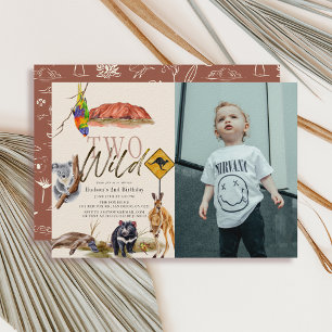 Zwei Wildtiere Australiens Foto 2. Geburtstag Einladung