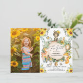 Zwei Wildtiere | Sonnenblumenwald 2. Geburtstag Einladung (Stehend Vorderseite)