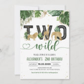 Zwei Wildtiere zum Geburtstag Einladung (Vorderseite)