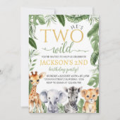 Zwei Wildtiere zum Geburtstag Einladung (Vorderseite)