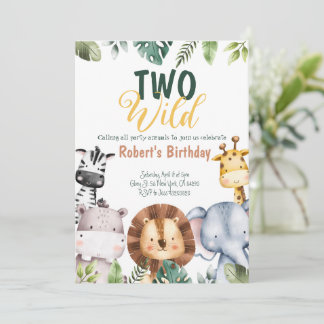 Zwei Wildtiere zum Geburtstag Einladung