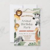 Zwei Wildtiere zum Geburtstag Einladung (Vorderseite)