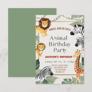 Zwei Wildtiere zum Geburtstag Einladung