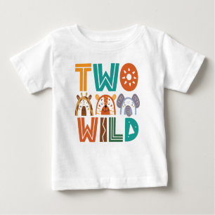 Zwei Wildtiere zum zweiten Geburtstag Baby T-shirt
