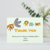 Zwei Wildtiere zum zweiten Geburtstag Niedliche Sa Dankeskarte (Stehend Vorderseite)