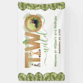 Zwei Wildtiere zum zweiten Geburtstag Safari Foto Banner (Vertikal)