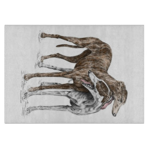 Zwei Windhund-Freund-Hundekunst Schneidebrett