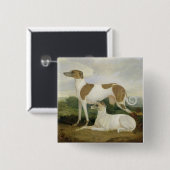 Zwei Windhunde in einer Landschaft (Öl auf Button (Vorne & Hinten)