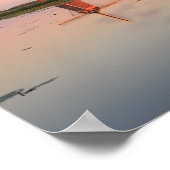Zwei Windmühlen mit Reflektion bei Sonnenuntergang Poster (Ecke)