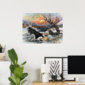 Zwei Winterszene in Newtons Poster (Heimbüro)