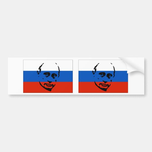 ZWEI Wladimir Putin/russische Flagge Autoaufkleber (Vorne)