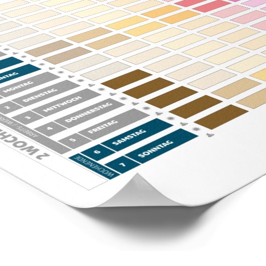 Zwei Wochenplaner für Kinder im Wechselmodell Poster (Ecke)