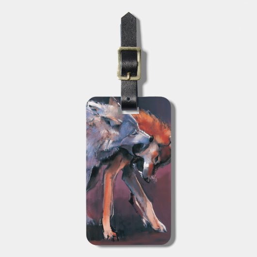 Zwei Wölfe 2001 Gepäckanhänger (Vorderseite vertikal)