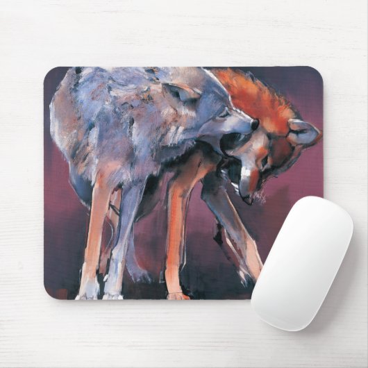 Zwei Wölfe 2001 Mousepad (Mit Mouse)