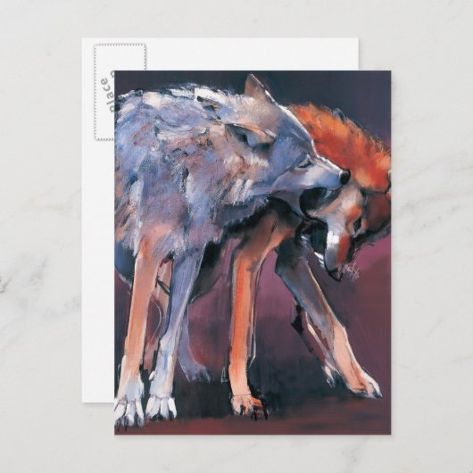 Zwei Wölfe 2001 Postkarte (Vorne/Hinten)