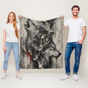 Zwei Wölfe, Ein Herz Fleecedecke
