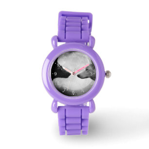 Zwei Wölfe gegenüberstehen Armbanduhr