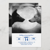 Zwei Wölfe gegenüberstehen Einladung (Vorne/Hinten)