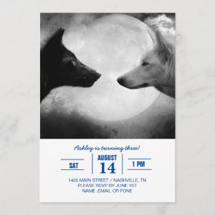 Zwei Wölfe gegenüberstehen Einladung