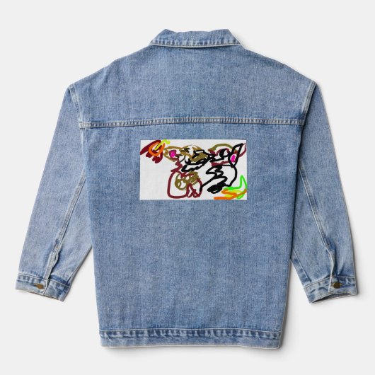 Zwei Wölfe Herbst Jeansjacke (Rückseite)
