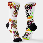 Zwei Wölfe Herbst Socken (Gewinkelt)