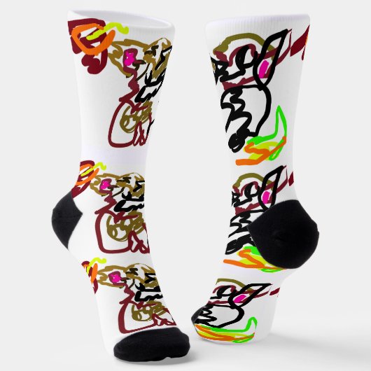 Zwei Wölfe Herbst Socken (Gewinkelt)