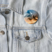 Zwei Wölfe heulen auf Vollmond im Wald Button (Beispiel)