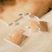 Zwei Wölfe heulen auf Vollmond im Wald Puzzle (Seite)