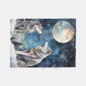 Zwei Wölfe im Winter Fleecedecke (Vorderseite (Horizontal))