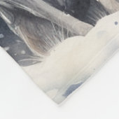 Zwei Wölfe im Winter Fleecedecke (Ecke)