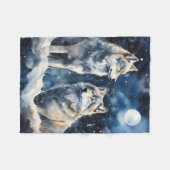 Zwei Wölfe im Winter Fleecedecke (Vorderseite (Horizontal))
