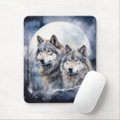 Zwei Wölfe im Winter Mousepad (Mit Mouse)