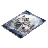 Zwei Wölfe im Winter Notizblock (Linke Seite)