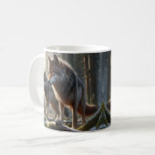 Zwei Wölfe in einem Wald: Majestic Wildlife Kaffeetasse (Vorderseite Links)