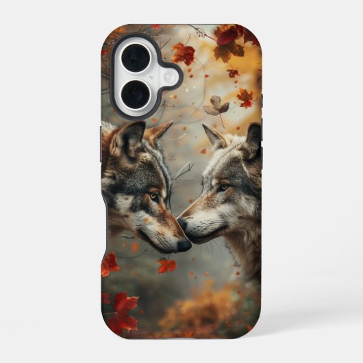 Zwei Wölfe iPhone 16 Hülle (Rückseite)