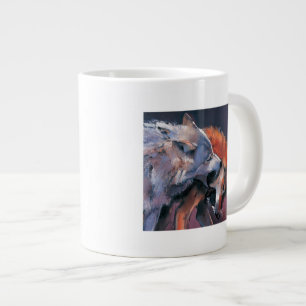 Zwei Wölfe Jumbo-Tasse
