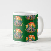 Zwei Wölfe Jumbo-Tasse (Vorderseite Rechts)