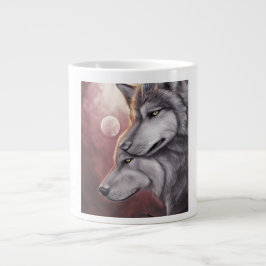 Zwei Wölfe Jumbo-Tasse