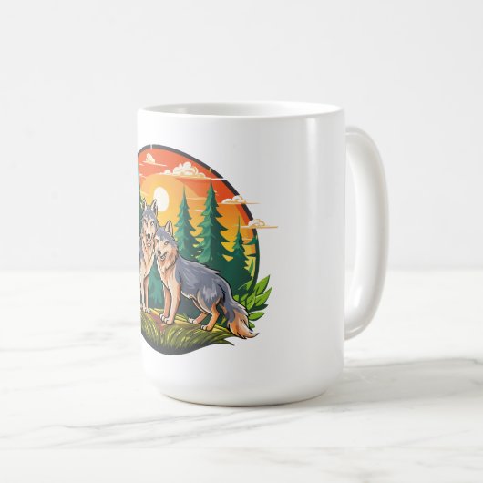 Zwei Wölfe Kaffeetasse (VorderseiteRechts)