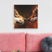 Zwei Wölfe Leinwanddruck (Insitu (Wohnzimmer))
