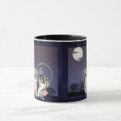 Zwei Wölfe Moon & Stars Kaffee Tasse (Zentrum)